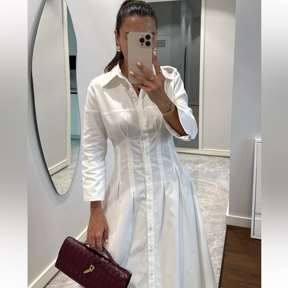 Zara White Midi Dress - Picture 4 of 14